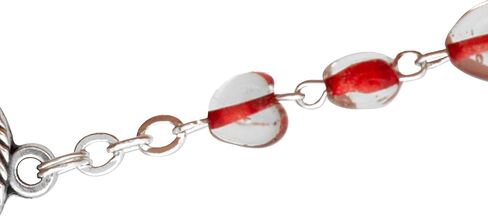 Sacred Heart of Jesus Devotional Prayer Kit | Heart Shaped Glass Beads | Includes Instructions and Information | Great Catholic Gift for First Communion and Confirmation | Made in Italy in Saudi Arabia