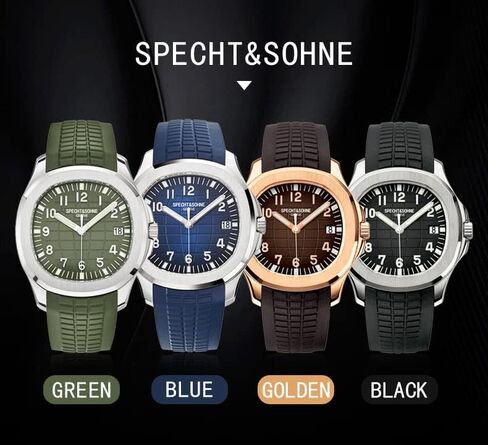 TACTO Specht&Sohne Automatic Watches for Men Rubber Strap Miyota 8215 Movt Classic Mechanical Sport Wristwatch Waterproof 42MM in Saudi Arabia