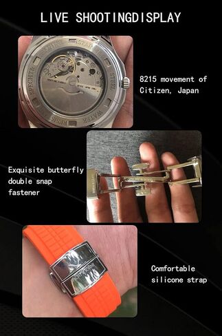 TACTO Specht&Sohne Automatic Watches for Men Rubber Strap Miyota 8215 Movt Classic Mechanical Sport Wristwatch Waterproof 42MM in Saudi Arabia