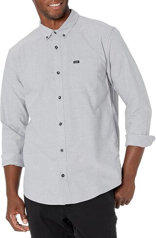 RVCA Men's Slim Fit Long Sleeve Oxford Stretch Woven Button Up Shirt in Saudi Arabia