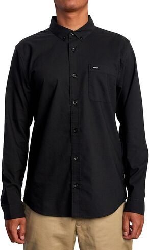 RVCA Men's Slim Fit Long Sleeve Oxford Stretch Woven Button Up Shirt in Saudi Arabia