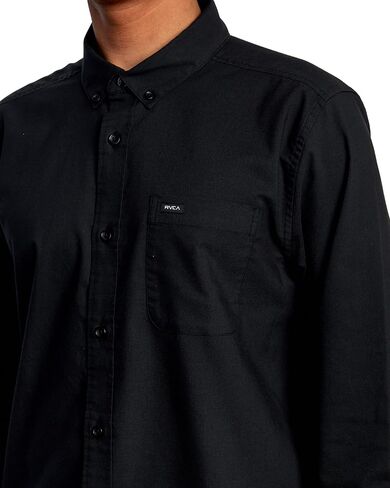 RVCA Men's Slim Fit Long Sleeve Oxford Stretch Woven Button Up Shirt in Saudi Arabia