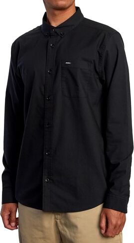 RVCA Men's Slim Fit Long Sleeve Oxford Stretch Woven Button Up Shirt in Saudi Arabia