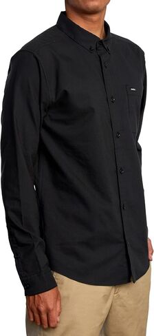 RVCA Men's Slim Fit Long Sleeve Oxford Stretch Woven Button Up Shirt in Saudi Arabia