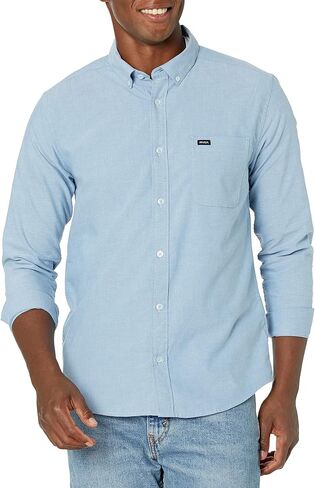 RVCA Men's Slim Fit Long Sleeve Oxford Stretch Woven Button Up Shirt in Saudi Arabia