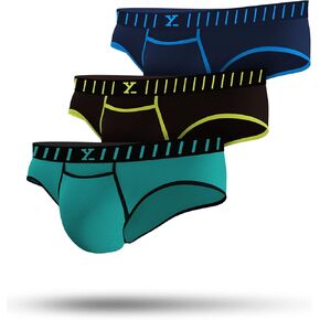 Men's Underwear, IntelliSoft Micro Modal Briefs, Microfiber Waistband, Contour Front Pouch, Pack of 3 by XYXX in Saudi Arabia