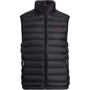 Polo Ralph Lauren Polo Mens Pony Logo Down Puffer Vest (Medium, Black/Red Pony) in Saudi Arabia