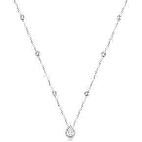 Sterling Silver Waterdrop Pear Shape Pendant Droplet Necklace in Kuwait
