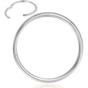 Afftiny Nose Ring Septum Hoop 20G/18G/16G/14G/12G 316L الجراحية الفولاذ المقاوم للصدأ أقراط بدون خياطة، قطر 5 مم - 16 مم، ذهبي/فضي/أسود/ذهبي وردي/لون قوس قزح in Kuwait