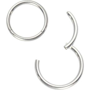 Afftiny Nose Ring Septum Hoop 20G/18G/16G/14G/12G 316L Surgical Stainless Steel Hinged Seamless Earrings, Diameter 5MM-16MM, Gold/Silver/Black/Rose Gold/Rainbow Color in Saudi Arabia