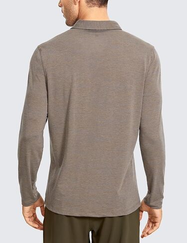 CRZ YOGA Men's Long Sleeve Golf Polo Shirts Quick Dry Athletic T-Shirts Moisture Wicking Gym Workout Tees in Saudi Arabia