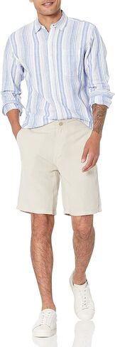 Amazon Essentials Men's Classic-Fit Flat-Front 9" Linen Short in Saudi Arabia