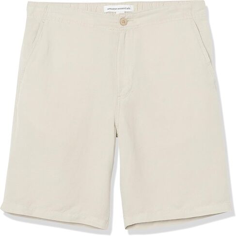 Amazon Essentials Men's Classic-Fit Flat-Front 9" Linen Short in Saudi Arabia