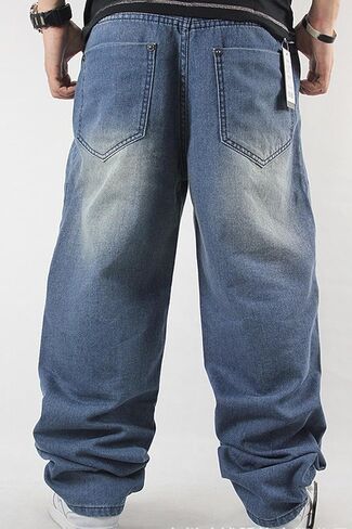 QIBOE Men's Baggy Jeans Denim Sweatpants Loose Pants in Saudi Arabia