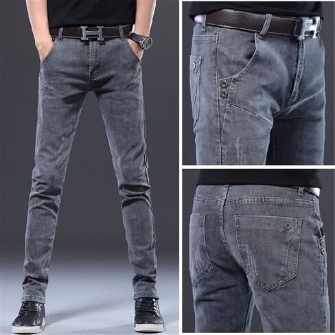 Andongnywell Men's Flex Stretch Basic Skinny Fit Denim Pants Man's Stretchy Slim Fit Jeans Trousers in Saudi Arabia