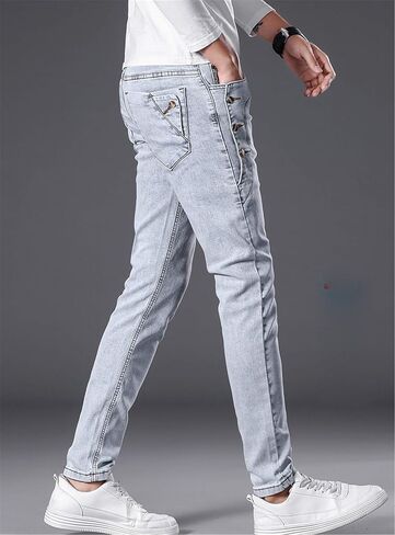 Andongnywell Men's Flex Stretch Basic Skinny Fit Denim Pants Man's Stretchy Slim Fit Jeans Trousers in Saudi Arabia