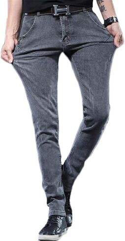 Andongnywell Men's Flex Stretch Basic Skinny Fit Denim Pants Man's Stretchy Slim Fit Jeans Trousers in Saudi Arabia