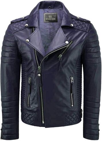 Benjer Skins Genuine Lambskin Leather Jackets For Men - Motorcycle Biker Leather Jacket Men BN 102 in Saudi Arabia