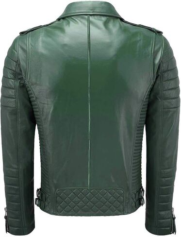 Benjer Skins Genuine Lambskin Leather Jackets For Men - Motorcycle Biker Leather Jacket Men BN 102 in Saudi Arabia