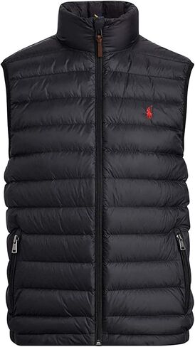 Polo Ralph Lauren Polo Mens Pony Logo Down Puffer Vest (Medium, Black/Red Pony) in Saudi Arabia