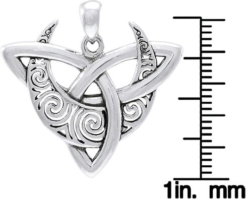 Jewelry Trends Sterling Silver Celtic Triquetra Moon Goddess Trinity Knot Pendant Necklace 18" in Saudi Arabia