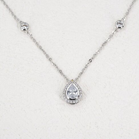 Sterling Silver Waterdrop Pear Shape Pendant Droplet Necklace in Saudi Arabia
