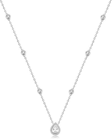 Sterling Silver Waterdrop Pear Shape Pendant Droplet Necklace in Saudi Arabia
