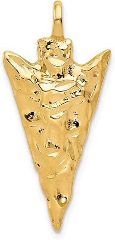 Solid 14k Yellow Gold Arrow Head Charm Pendant - 31mm x 14mm in Saudi Arabia
