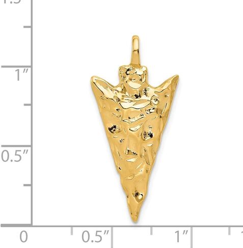 Solid 14k Yellow Gold Arrow Head Charm Pendant - 31mm x 14mm in Saudi Arabia
