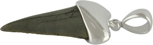Starborn Fossil Shark Tooth Cap Set Pendant in Sterling Silver in Saudi Arabia