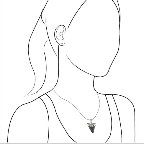 Starborn Fossil Shark Tooth Cap Set Pendant in Sterling Silver in Saudi Arabia