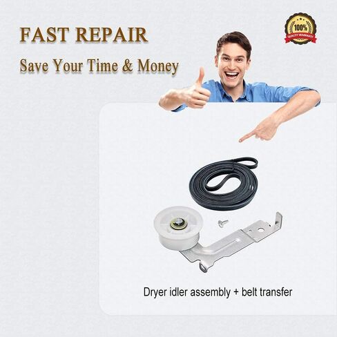 DC93-00634A Dryer Idler Assembly and 6602-001655 Dryer Belt by Primeswift Dryer Parts Replace AP5325135 AP4373659 AP6038887 PS4221885 in Saudi Arabia