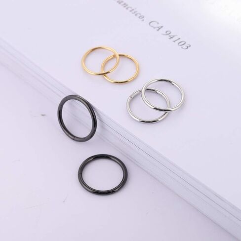 Afftiny Nose Ring Septum Hoop 20G/18G/16G/14G/12G 316L Surgical Stainless Steel Hinged Seamless Earrings, Diameter 5MM-16MM, Gold/Silver/Black/Rose Gold/Rainbow Color in Saudi Arabia