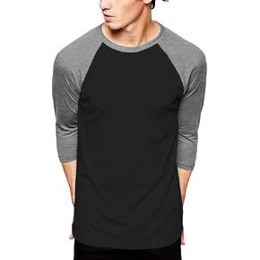 Hat and Beyond Mens Baseball Raglan 3/4 Sleeves T Shirts Casual Cotton Jersey S-3XL in Saudi Arabia
