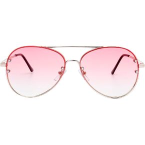 The Fresh Oversize Rimless Ocean Color Lens Aviator Sunglasses Gift Box in Saudi Arabia