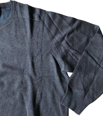 Kirkland Signature Mens Extra Fine Merino Wool and Pima Cotton Sweater (Blue, Large) in Saudi Arabia