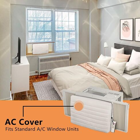 غطاء مكيف هواء نافذة داخلية من LBG Products 53.3 سم طول × 35.56 سم ارتفاع × 10.16 سم للوحدات ذات التيار المتردد، عزل مزدوج، أبيض in Kuwait