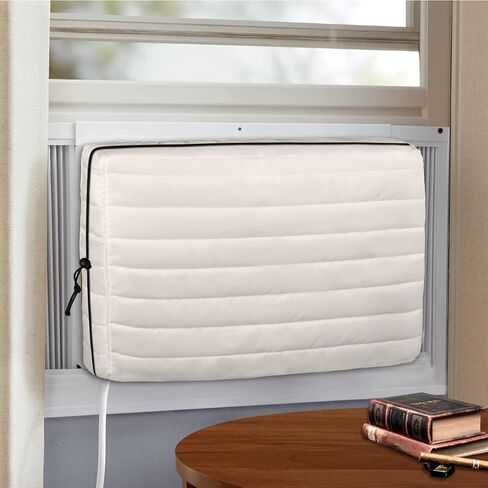 غطاء مكيف هواء نافذة داخلية من LBG Products 53.3 سم طول × 35.56 سم ارتفاع × 10.16 سم للوحدات ذات التيار المتردد، عزل مزدوج، أبيض in Kuwait