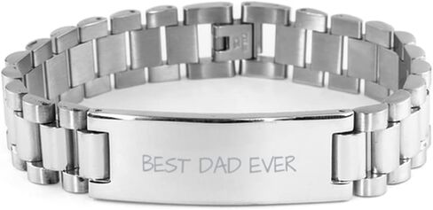 Dad Ladder Stainless Steel Bracelet, Best Dad Ever, Best Funny Gifts, Birthday Gifts, for Men Women in Saudi Arabia