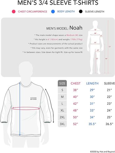 Hat and Beyond Mens Baseball Raglan 3/4 Sleeves T Shirts Casual Cotton Jersey S-3XL in Saudi Arabia