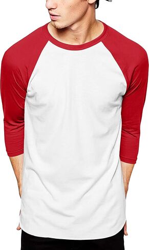 Hat and Beyond Mens Baseball Raglan 3/4 Sleeves T Shirts Casual Cotton Jersey S-3XL in Saudi Arabia