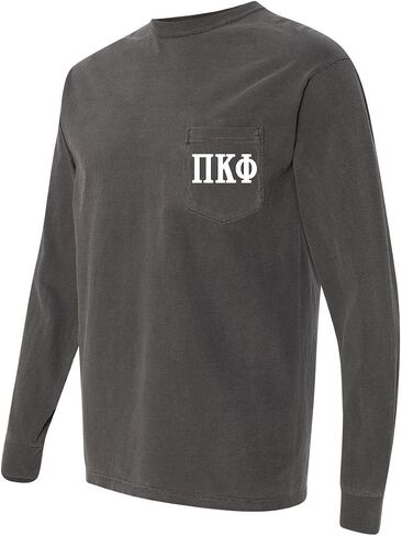 Pi Kappa Phi Fraternity Comfort Colors Pocket Long Sleeve Shirt in Saudi Arabia