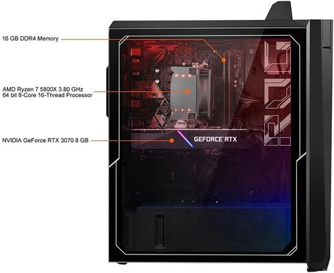 ASUS ROG Strix GA15 Gaming Desktop PC, AMD Ryzen 7 5800X, GeForce RTX 3070, 16GB DDR4 RAM, 1TB SSD, Windows 10 Home, GA15DK-DS776 in Saudi Arabia