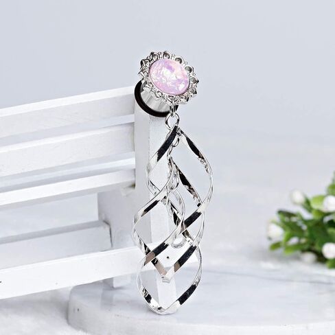 KUBOOZ Ear Plug Tunnel Gauge Stretcher Piercing Pink Spiral Pendant Stainless Steel Screw. in Kuwait