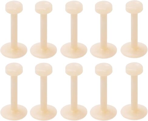 Set of 10 16GA Flesh Tone Flexible Bioflex Removable Push Top Lip Ear Nose Labret Monroe Piercing Retainers, Metal & Allergy Free in Saudi Arabia