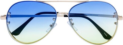 The Fresh Oversize Rimless Ocean Color Lens Aviator Sunglasses Gift Box in Kuwait