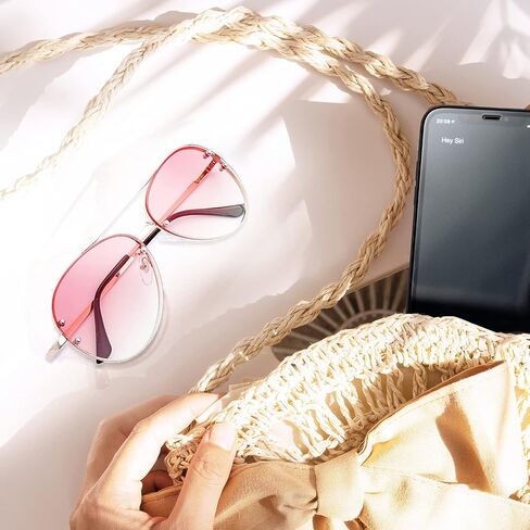 The Fresh Oversize Rimless Ocean Color Lens Aviator Sunglasses Gift Box in Saudi Arabia