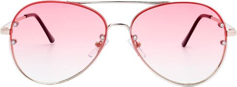 The Fresh Oversize Rimless Ocean Color Lens Aviator Sunglasses Gift Box in Saudi Arabia