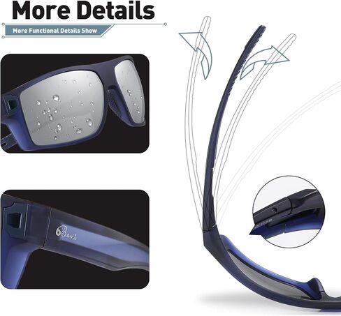 Bevi Polarized Square Sunglasses TR90 Lightweight Frame With UV 400 Protection Glasses for Women Men in Kuwait