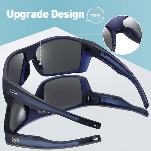 Bevi Polarized Square Sunglasses TR90 Lightweight Frame With UV 400 Protection Glasses for Women Men in Kuwait